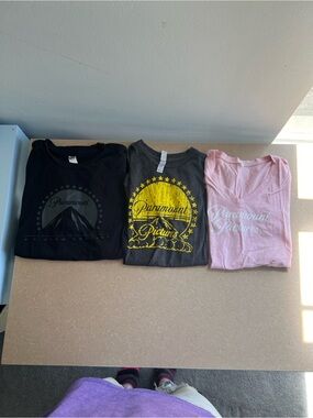 Short Sleeve Paramount Pictures Tees - Pink Gray and Black